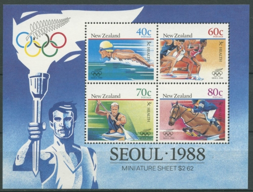 Neuseeland 1988 Olympische Sommerspiele Seoul Block 16 postfrisch (C25813)