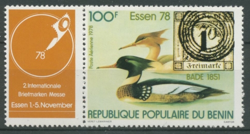 Benin 1978 ESSEN Vögel Mittelsäger 166 ZF postfrisch