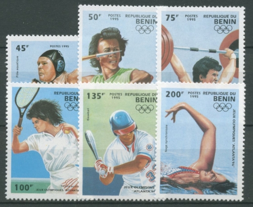 Benin 1995 Olympische Sommerspiele Atlanta Tennis Baseball 624/29 postfrisch