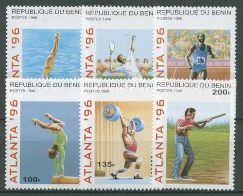 Benin 1996 Olympische Sommerspiele Atlanta Tennis Schießen 764/69 postfrisch