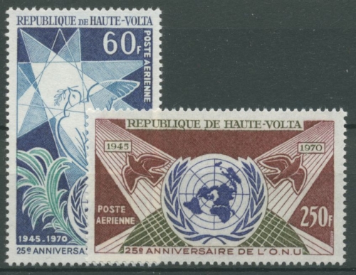 Obervolta 1970 25 Jahre Vereinte Nationen UNO 308/09 postfrisch