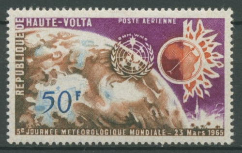 Obervolta 1965 Welttag der Meteorologie Erdkugel 161 postfrisch