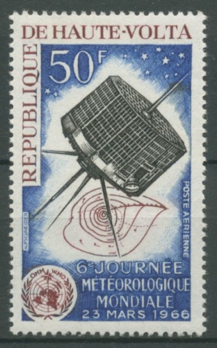 Obervolta 1966 Welttag der Meteorologie Wettersatellit 181 postfrisch