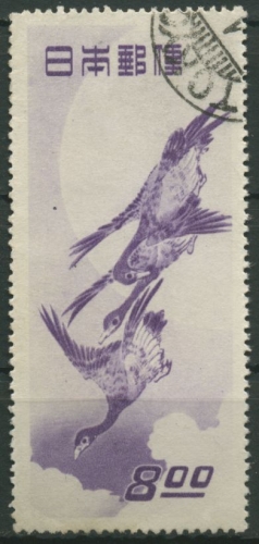 Japan 1949 Farbholzschnitt: Mond und Wildgänse 475 gestempelt