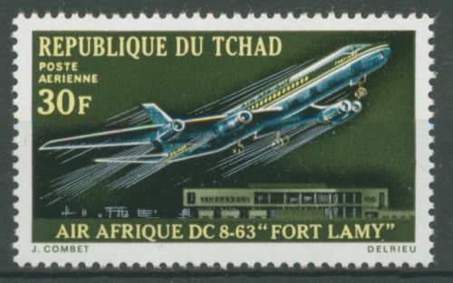 Tschad 1970 Langstreckenflugzeug DC 8-63 Air Afrique 317 postfrisch