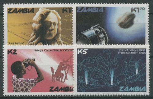 Sambia 1986 Halleyscher Komet Teleskop Raumsonde 364/67 postfrisch