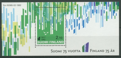 Finnland 1992 75 Jahre Unabhängigkeit Block 9 postfrisch (C25905)
