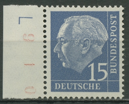 Bund 1960 Heuss LUMOGEN Bogenmarke mit Druckerzeichen 184 y DZ L postfrisch