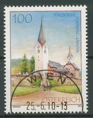 Österreich 2010 Pfalzkirche St. Peter und Paul Karnburg 2878 gestempelt