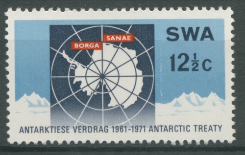 Südwestafrika 1971 10 Jahre Antarktisvertrag Landkarte 364 postfrisch