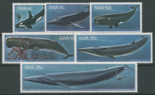 Südwestafrika 1980 Wale Schwertwal Blauwal Pottwal 466/71 postfrisch