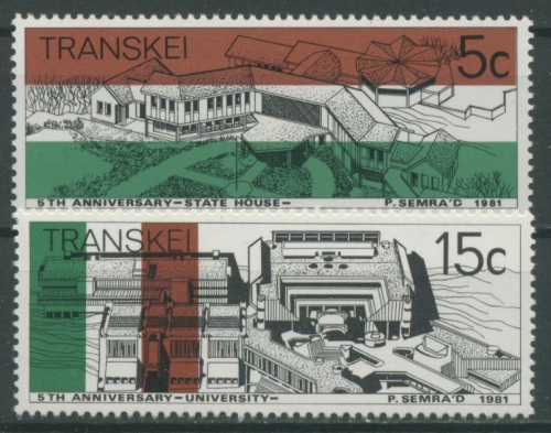 Transkei 1981 5 J. Unabhängigkeit Universität Präsidentenpalast 96/97 postfrisch