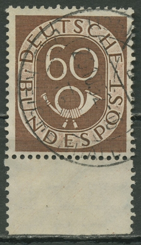 Bund 1951 Posthorn Bogenmarken 135 Unterrand gestempelt