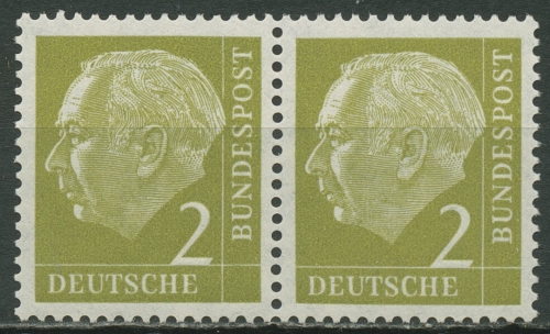 Bund 1954 Th. Heuss I Bogenmarken 177 waagerechtes Paar postfrisch