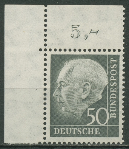 Bund 1954 Heuss 189 Ecke oben links postfrisch geprüft