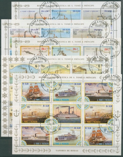 Sao Tomé und Principe 1984 Schiffe Weltpostkongreß 906/23 K gestempelt (C27070)