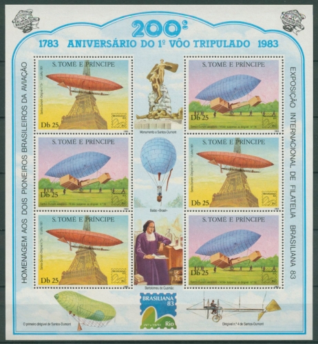 Sao Tomé und Príncipe 1983 Luftfahrt Luftschiff 827/28 K postfrisch (SG27052)