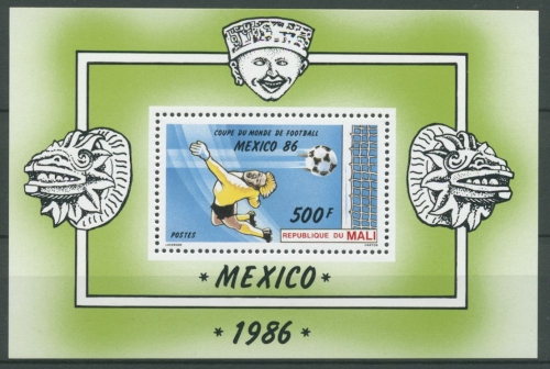 Mali 1986 Fußball-WM Mexiko Torwart Block 26 postfrisch (C27080)