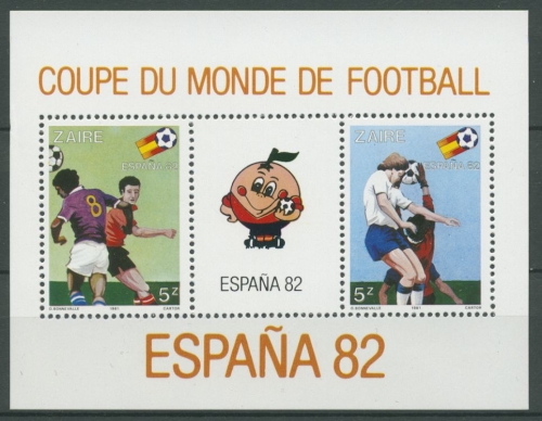 Kongo - Zaire 1981 Fußball-WM Spanien '82 Block 40 postfrisch (C27088)