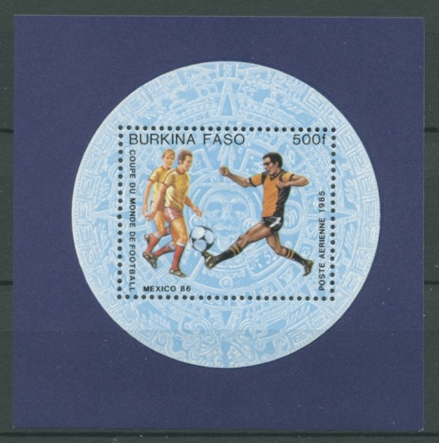 Burkina Faso 1985 Fußball-WM in Mexiko Block 94 postfrisch (C27095)