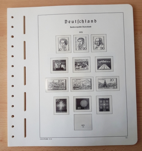 LEUCHTTURM Vordruckblätter Bund 1970/74 SF gebraucht, neuwertig (Z1333)