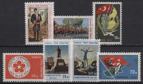 Türkisch-Zypern 1974 50 Jahre Republik Türkei 1/7 postfrisch