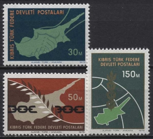 Türkisch-Zypern 1975 Frieden auf Zypern 20/22 postfrisch