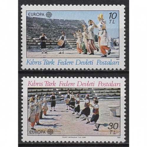Türkisch-Zypern 1981 Europa: Folklore 98/99 postfrisch