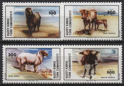 Türkisch-Zypern 1985 Haustiere 162/65 postfrisch