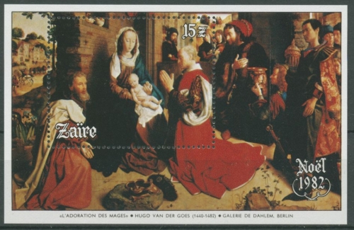 Kongo-Zaire 1982 Weihnachten Gemälde Block 45 postfrisch (C27171)