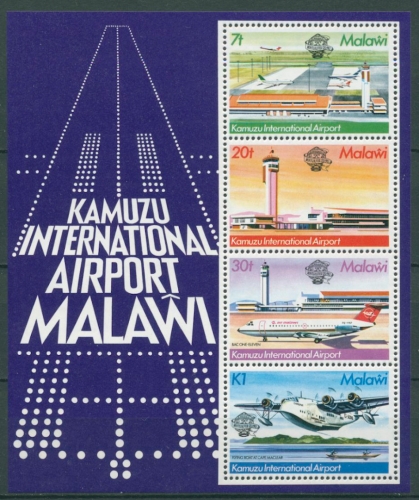 Malawi 1983 200 Jahre Luftfahrt Kamuzu Int. Airport Block 62 postfrisch (C27239)
