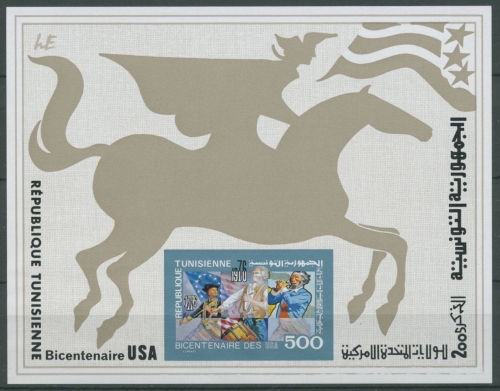 Tunesien 1976 200 Jahre Unabhängigkeit der USA Block 15 B postfrisch (C27244)