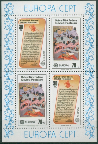Türkisch-Zypern 1982 Europa: Historische Ereignisse Block 3 postfrisch (C6667)
