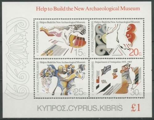 Zypern 1986 Archäologisches Museum von Zypern Block 13 postfrisch (C56078)