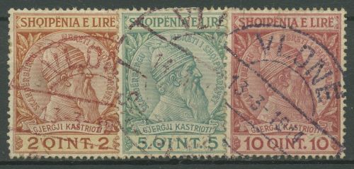 Albanien 1913 Persönlichkeiten Feldherr Skanderbeg 29/31 gestempelt