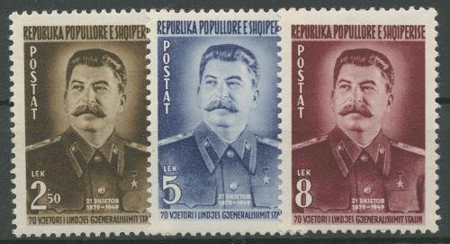Albanien 1949 Jossif Stalin 479/81 postfrisch
