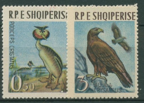 Albanien 1963 Vögel Steinadler Haubentaucher 741/42 postfrisch