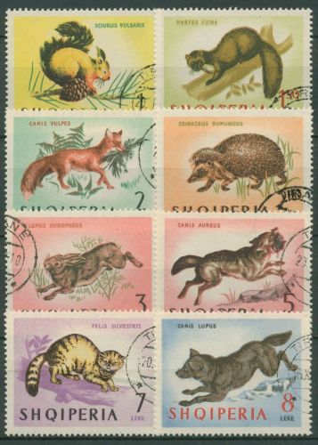 Albanien 1964 Tiere Wolf Hase Marder Igel Fuchs 815/22 gestempelt