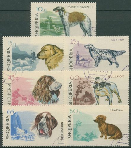 Albanien 1966 Tiere Hunde 1104/10 gestempelt