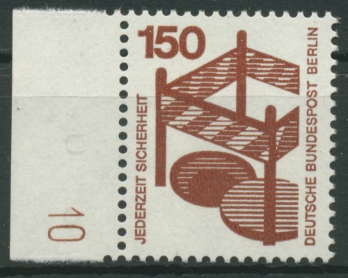 Berlin 1971 Unfallverhütung mit Druckerzeichen 411 DZ 10 postfrisch