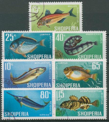 Albanien 1967 Tiere Fische 1131/37 gestempelt
