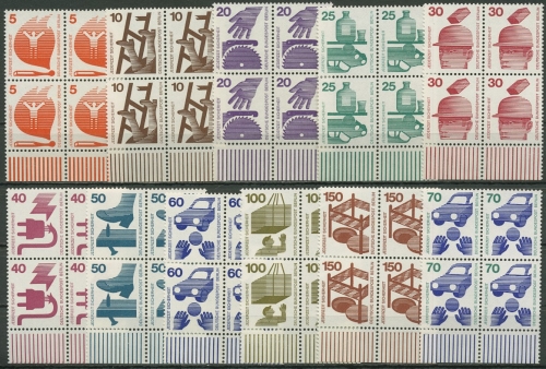 Berlin 1971/73 Unfallverhütung Bogenmarken 4er-Block 402/11 + 453 UR postfrisch