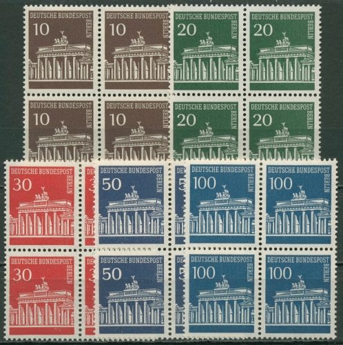 Berlin 1966 Brandenburger Tor Bogenmarken 286/90 4er-Block postfrisch