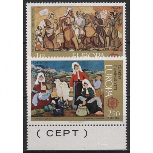 Türkei 1975 Europa: Gemälde 2355/56 postfrisch