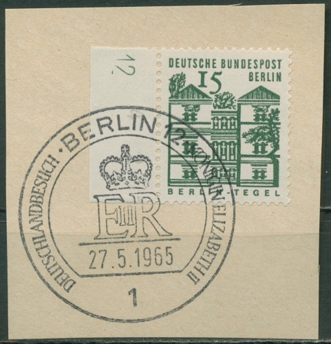 Berlin 1964/65 kleine Bauwerke mit Druckerzeichen 243 DZ 12 gestempelt