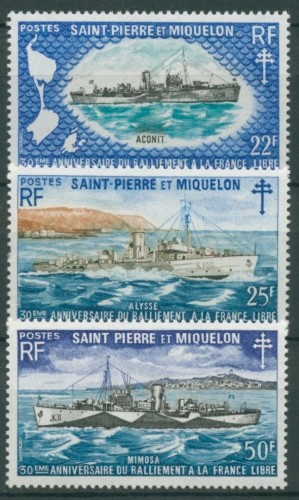Saint-Pierre et Miquelon 1971 Anschluß an Frankreich Schiffe 471/73 postfrisch