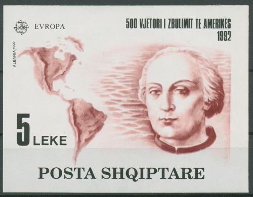 Albanien 1992 Europa CEPT Entdeckung Amerikas Block 97 postfrisch (C67031)