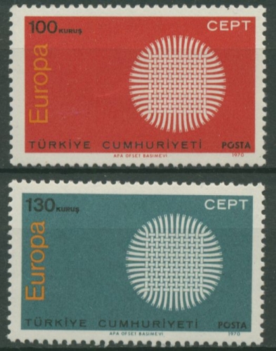 Türkei 1970 Europa: Flechtwerk als Sonnensymbol 2179/80 postfrisch