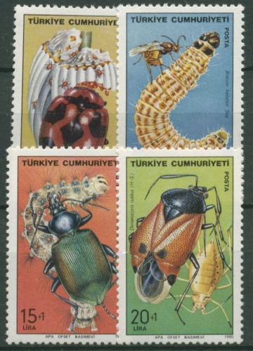 Türkei 1980 Nützliche Insekten: Brackwespe, Puppenräuber 2529/32 postfrisch