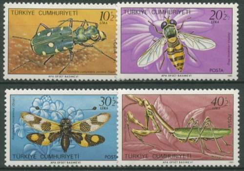 Türkei 1981 Tiere Insekten Sandläufer, Fangschrecke 2584/87 postfrisch